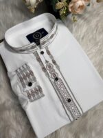 cuff hand panjabi 104 white - Image 3