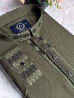 cuff hand panjabi 104 olive - Image 3