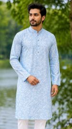 micro cotton panjabi 126(light sky blue)